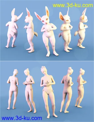 3D打印模型Rascal Rabbit Poses for Genesis 8 Female的图片