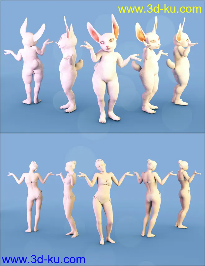 Rascal Rabbit Poses for Genesis 8 Female模型的图片13