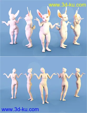 3D打印模型Rascal Rabbit Poses for Genesis 8 Female的图片