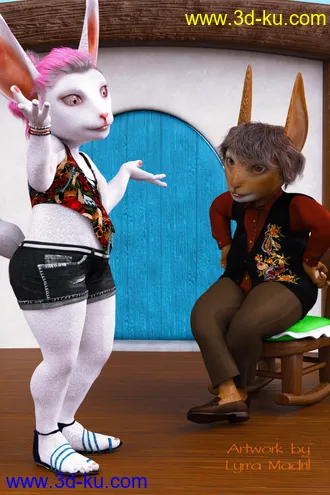 3D打印模型Rascal Rabbit Poses for Genesis 8 Female的图片