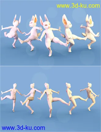 3D打印模型Rascal Rabbit Poses for Genesis 8 Female的图片