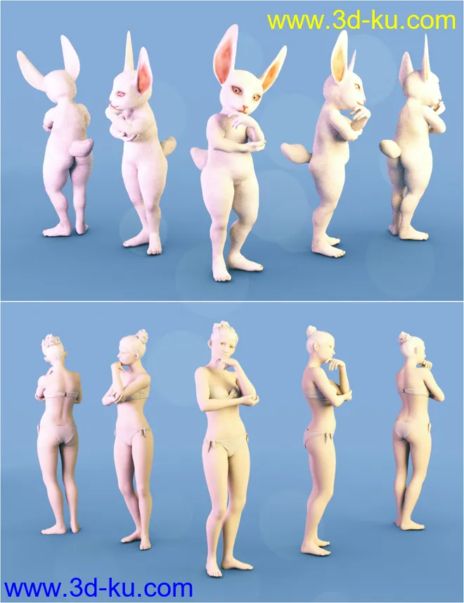 Rascal Rabbit Poses for Genesis 8 Female模型的图片16