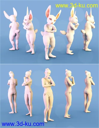 3D打印模型Rascal Rabbit Poses for Genesis 8 Female的图片