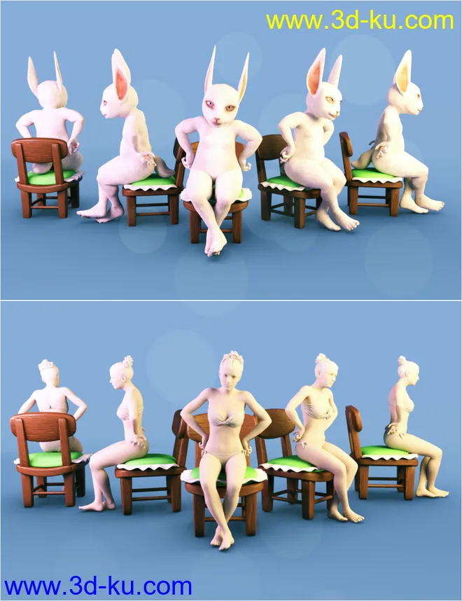 Rascal Rabbit Poses for Genesis 8 Female模型的图片18