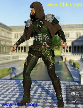 3D打印模型Raven Guild Assassin Outfit for Genesis 8 Male(s)的图片