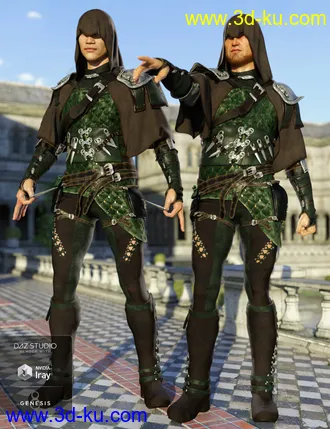 3D打印模型Raven Guild Assassin Outfit for Genesis 8 Male(s)的图片
