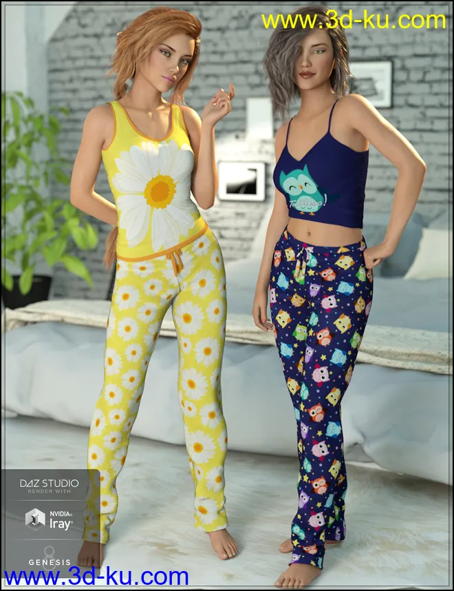 Ready for Bed Pajama Set Textures模型的图片1