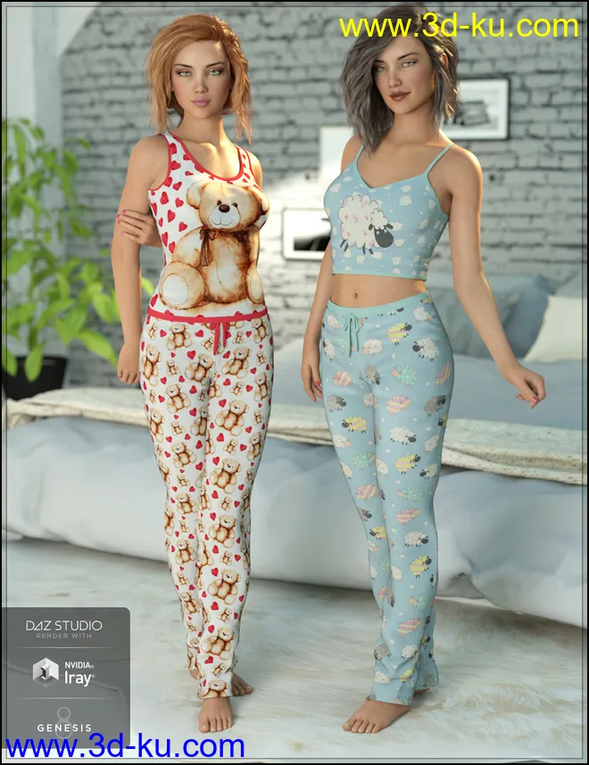 Ready for Bed Pajama Set Textures模型的图片2