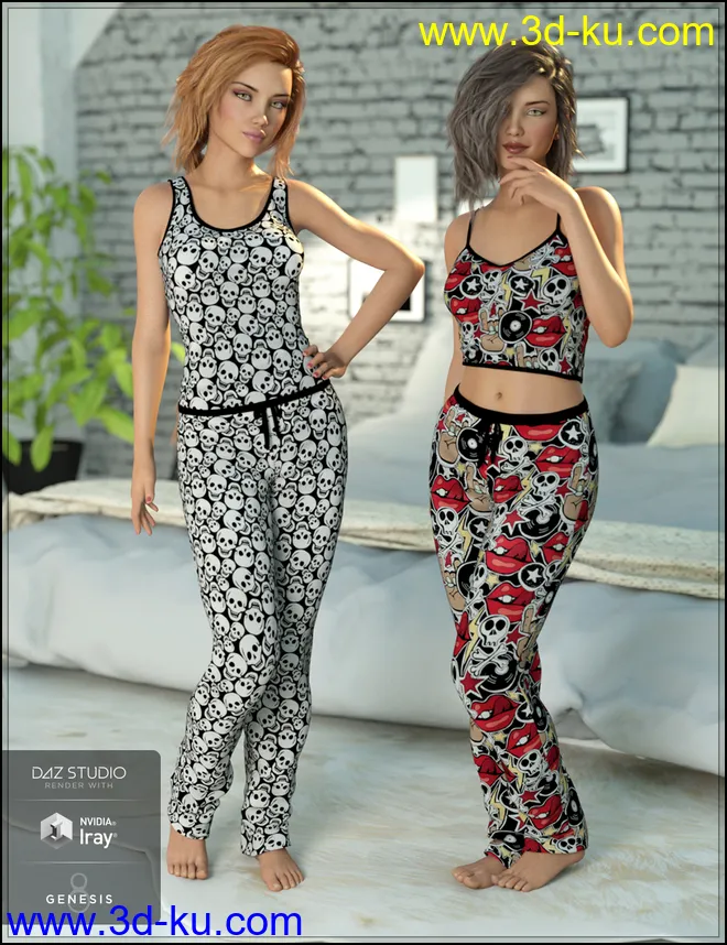 Ready for Bed Pajama Set Textures模型的图片3