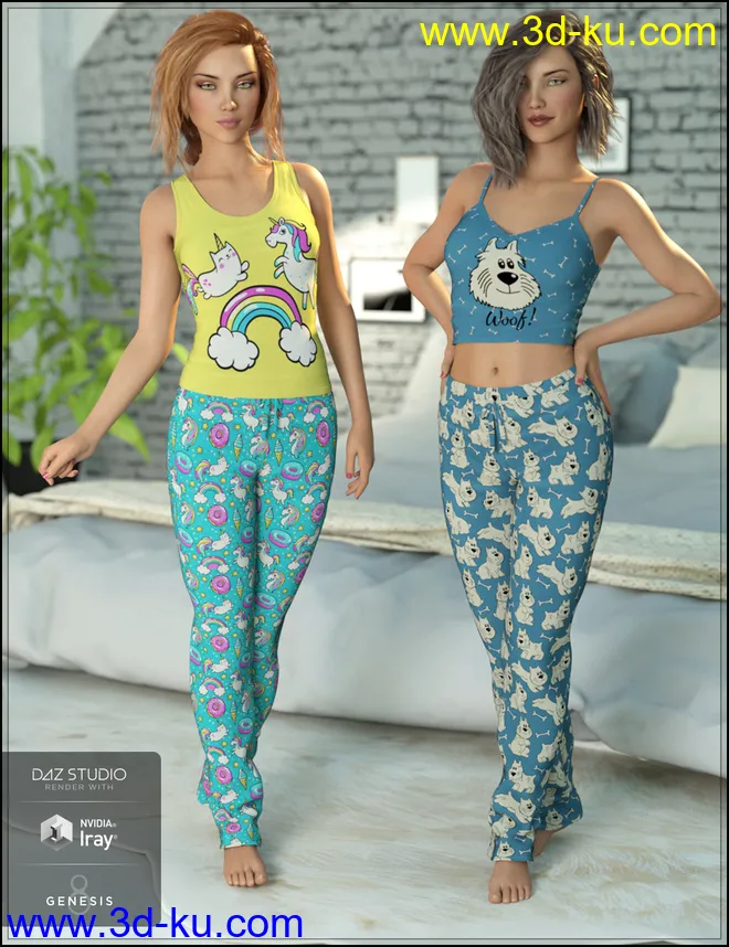 Ready for Bed Pajama Set Textures模型的图片4