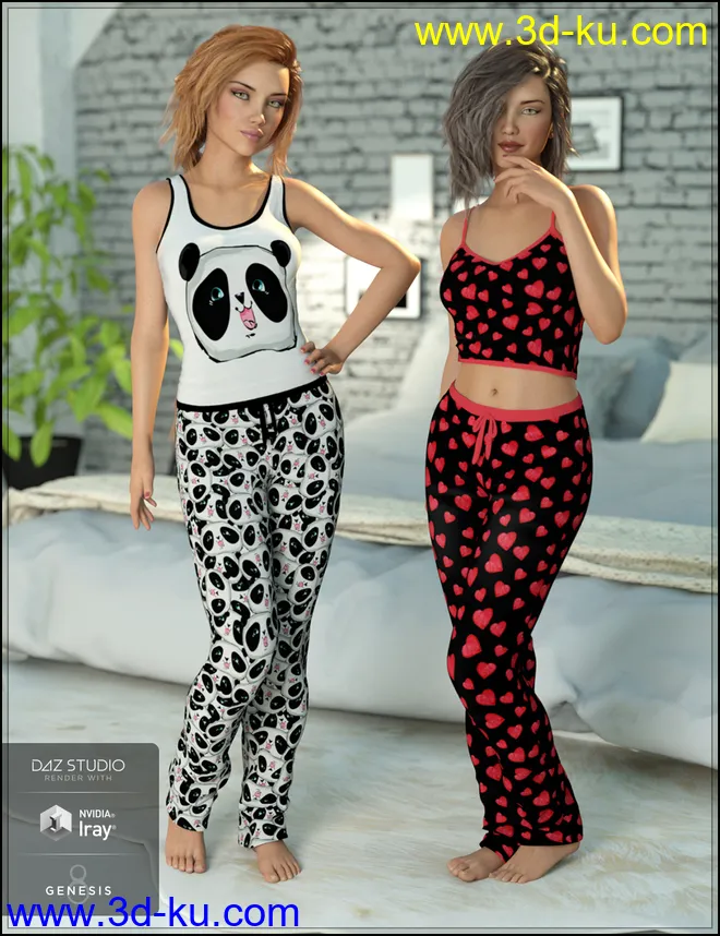 Ready for Bed Pajama Set Textures模型的图片5