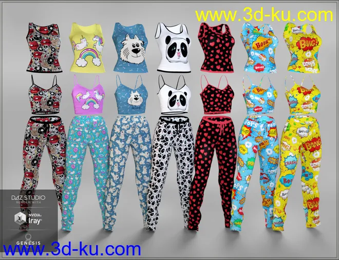 Ready for Bed Pajama Set Textures模型的图片8