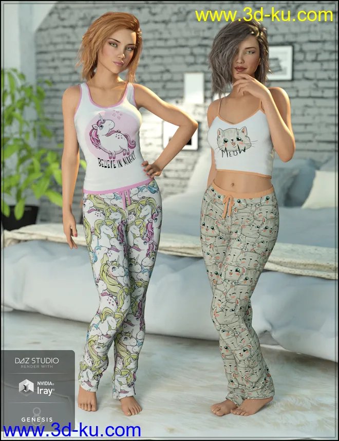 Ready for Bed Pajama Set Textures模型的图片9