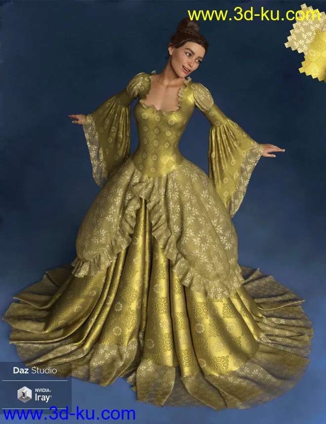 Regal Romance - Historical Pattern Iray Shader Presets模型的图片4