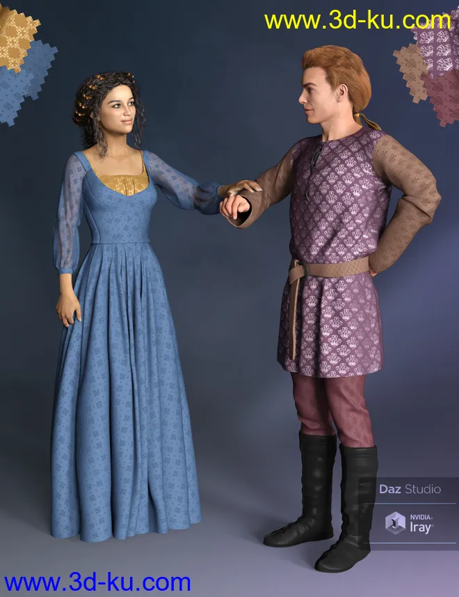 Regal Romance - Historical Pattern Iray Shader Presets模型的图片5