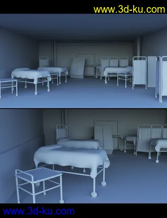 3D打印模型Render In A Box - Eerie Hospital Room的图片