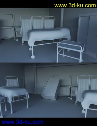 3D打印模型Render In A Box - Eerie Hospital Room的图片