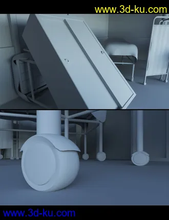 3D打印模型Render In A Box - Eerie Hospital Room的图片