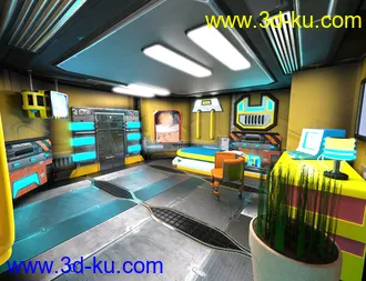 Retrospace Personal Quarters Scene Kit模型的图片5