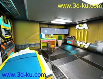 3D打印模型Retrospace Personal Quarters Scene Kit的图片