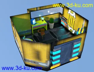 3D打印模型Retrospace Personal Quarters Scene Kit的图片