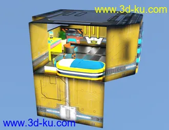 3D打印模型Retrospace Personal Quarters Scene Kit的图片