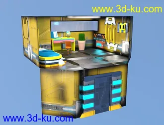 3D打印模型Retrospace Personal Quarters Scene Kit的图片