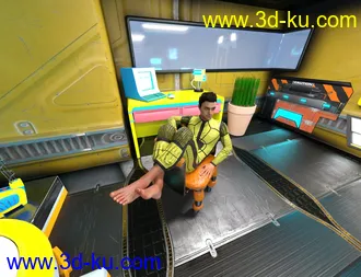 3D打印模型Retrospace Personal Quarters Scene Kit的图片