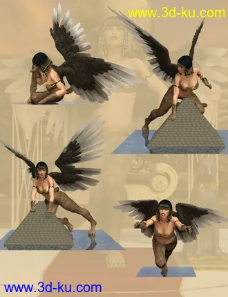 3D打印模型Riddle Poses for Sphinx For Genesis 8 Female的图片