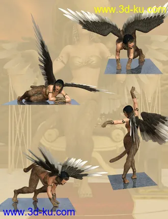 3D打印模型Riddle Poses for Sphinx For Genesis 8 Female的图片