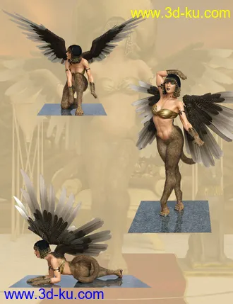 3D打印模型Riddle Poses for Sphinx For Genesis 8 Female的图片