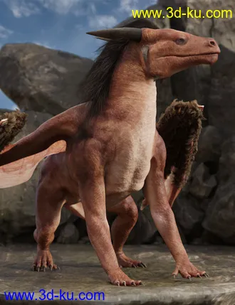 3D打印模型Riding Dragon for Dragon 3 with dForce Hair的图片