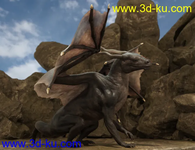 Riding Dragon for Dragon 3 with dForce Hair模型的图片6