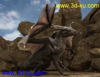 3D打印模型Riding Dragon for Dragon 3 with dForce Hair的图片