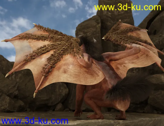 Riding Dragon for Dragon 3 with dForce Hair模型的图片9