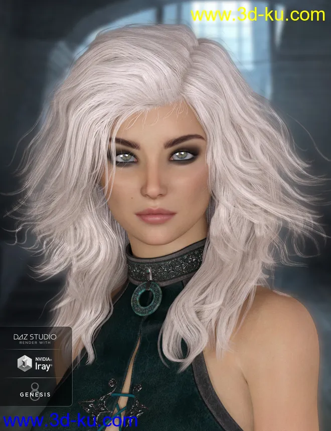 Robin Hair for Genesis 8 Female(s)模型的图片4
