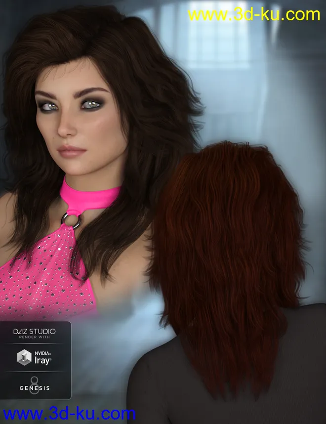Robin Hair for Genesis 8 Female(s)模型的图片9