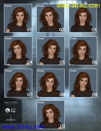 3D打印模型Robin Hair for Genesis 8 Female(s)的图片