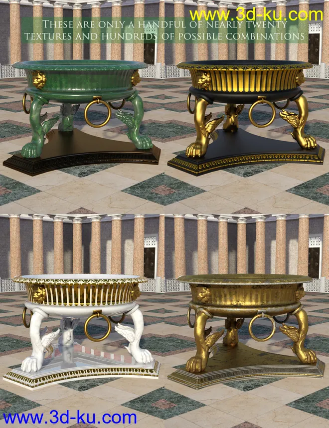 Roman Cauldron and Tripods模型的图片5
