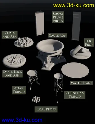3D打印模型Roman Cauldron and Tripods的图片