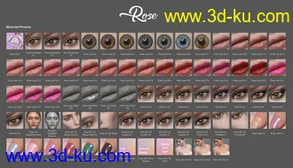 3D打印模型Rose HD and Expressions for Genesis 8 Female的图片