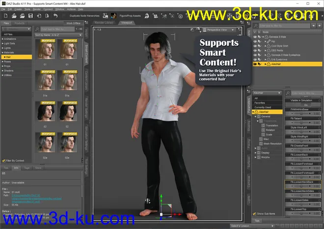 RSSY Hair Converter from Michael 4 to Genesis 8 Male模型的图片5