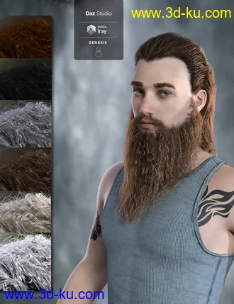 3D打印模型Ryanno Hair and Beard Set for Genesis 8 Male的图片