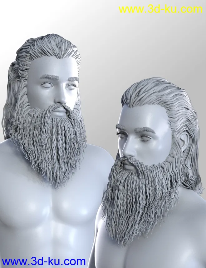 Ryanno Hair and Beard Set for Genesis 8 Male模型的图片9