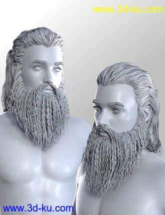 3D打印模型Ryanno Hair and Beard Set for Genesis 8 Male的图片