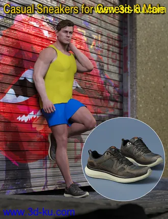 3D打印模型S3D Casual Sneakers for Genesis 8 Male(s)的图片