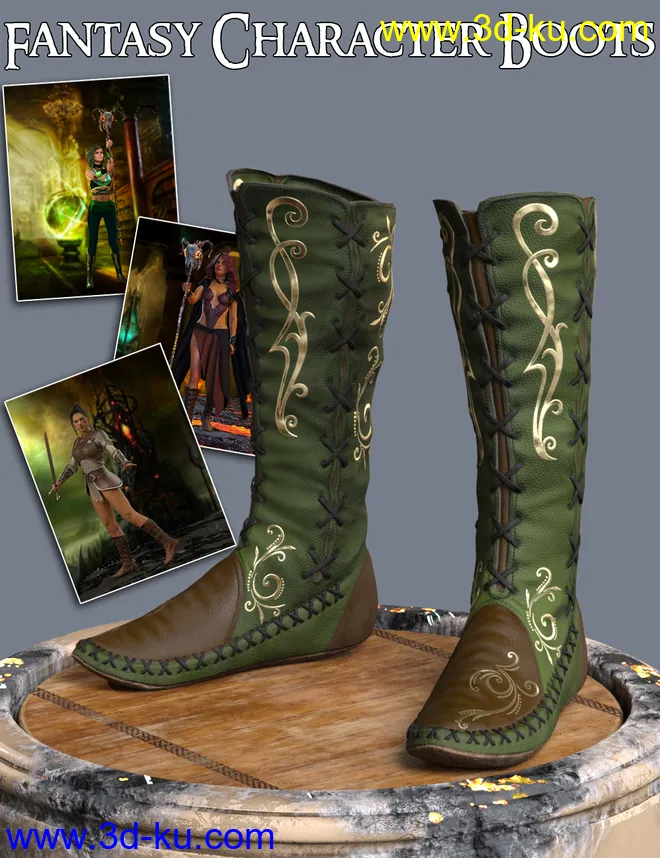 S3D FC Boots for Genesis 3 and 8 Female(s)模型的图片1