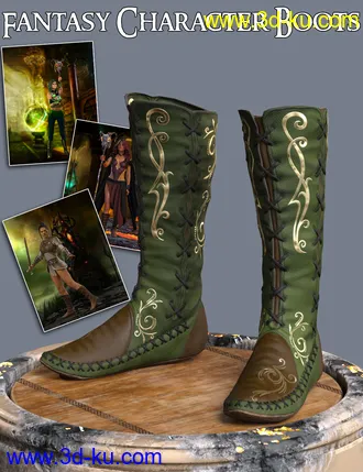 3D打印模型S3D FC Boots for Genesis 3 and 8 Female(s)的图片