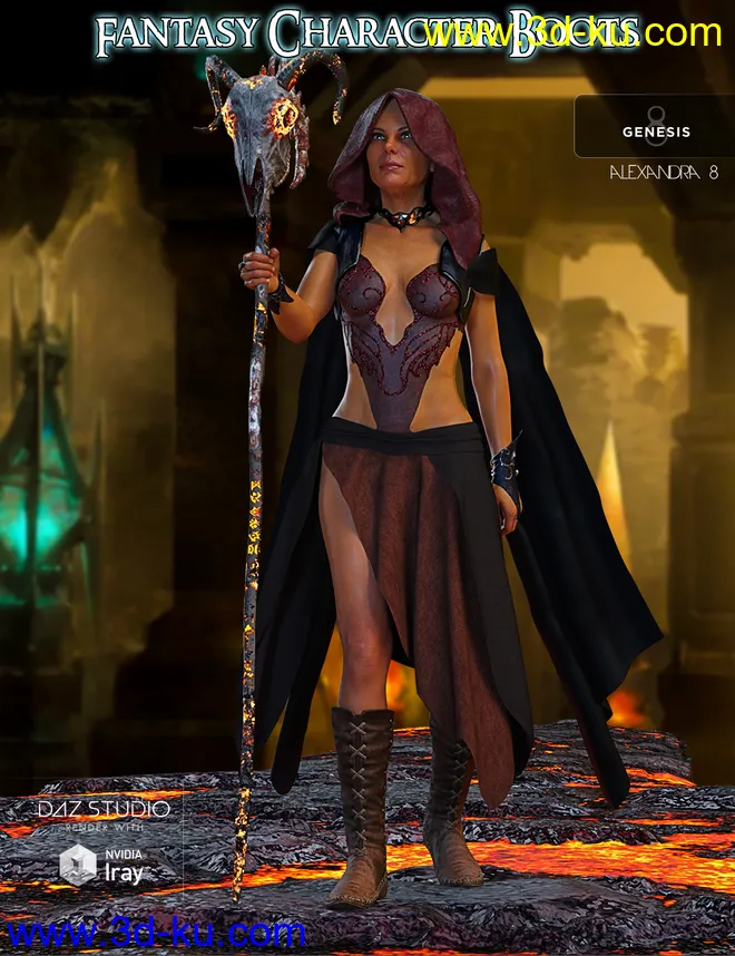S3D FC Boots for Genesis 3 and 8 Female(s)模型的图片4