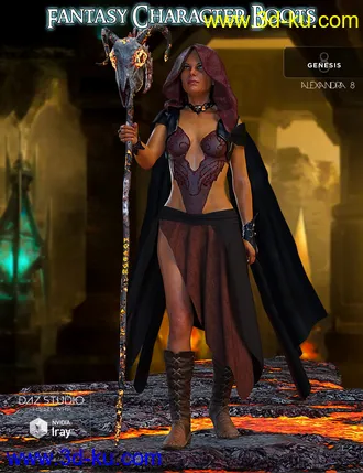3D打印模型S3D FC Boots for Genesis 3 and 8 Female(s)的图片